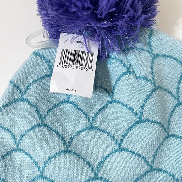 Disney Parks The Little Mermaid Ariel Dinglehopper Pom Adult Beanie Knit Cap Hat - Picture 5 of 10